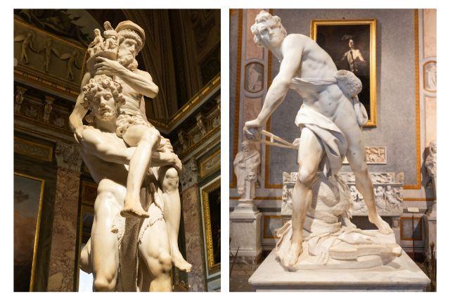 אולם המרכז – הפסלים הגדולים שמקבלים את פני המבקרים (קומת קרקע)